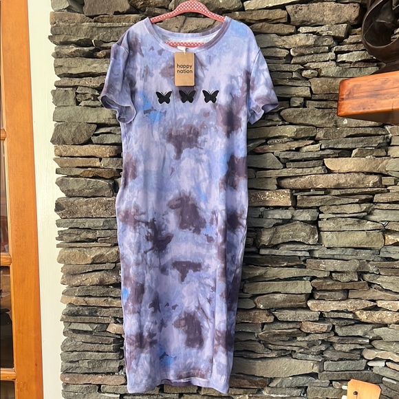 happy nation Other - New-Happy Nation Tie-Dye Dress with Butterfly Accents - New with Tags